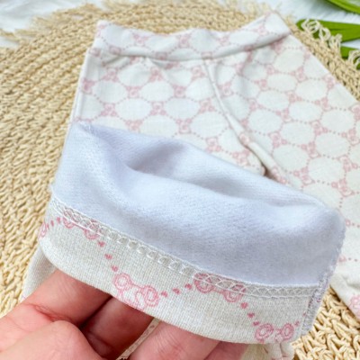 Conj. Casaco Soft, Blusa com Gola Bordada e Calça Legging Ursinhos - Uva e Areia